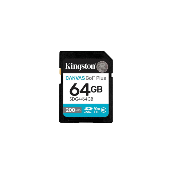 Карта памяти Kingston 64GB SDXC Canvas Go Plus 200MB/s UHS-I V30, черная