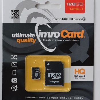 Карта памяти Imro 128GB microSDHC Class 10 UHS-I с адаптером