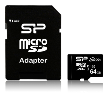 Silicon Power Elite 64GB microSDXC Memory Card (Class 10 UHS-I U1 85MB/s read) | Карта Памяти для...