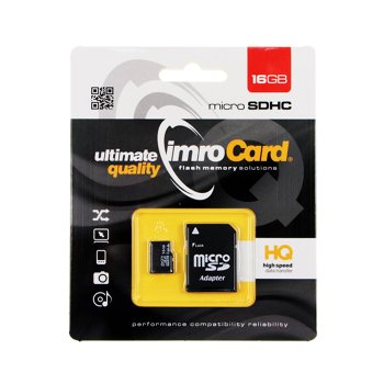 Карта памяти Imro 16GB microSDHC Class 10 UHS-I с адаптером