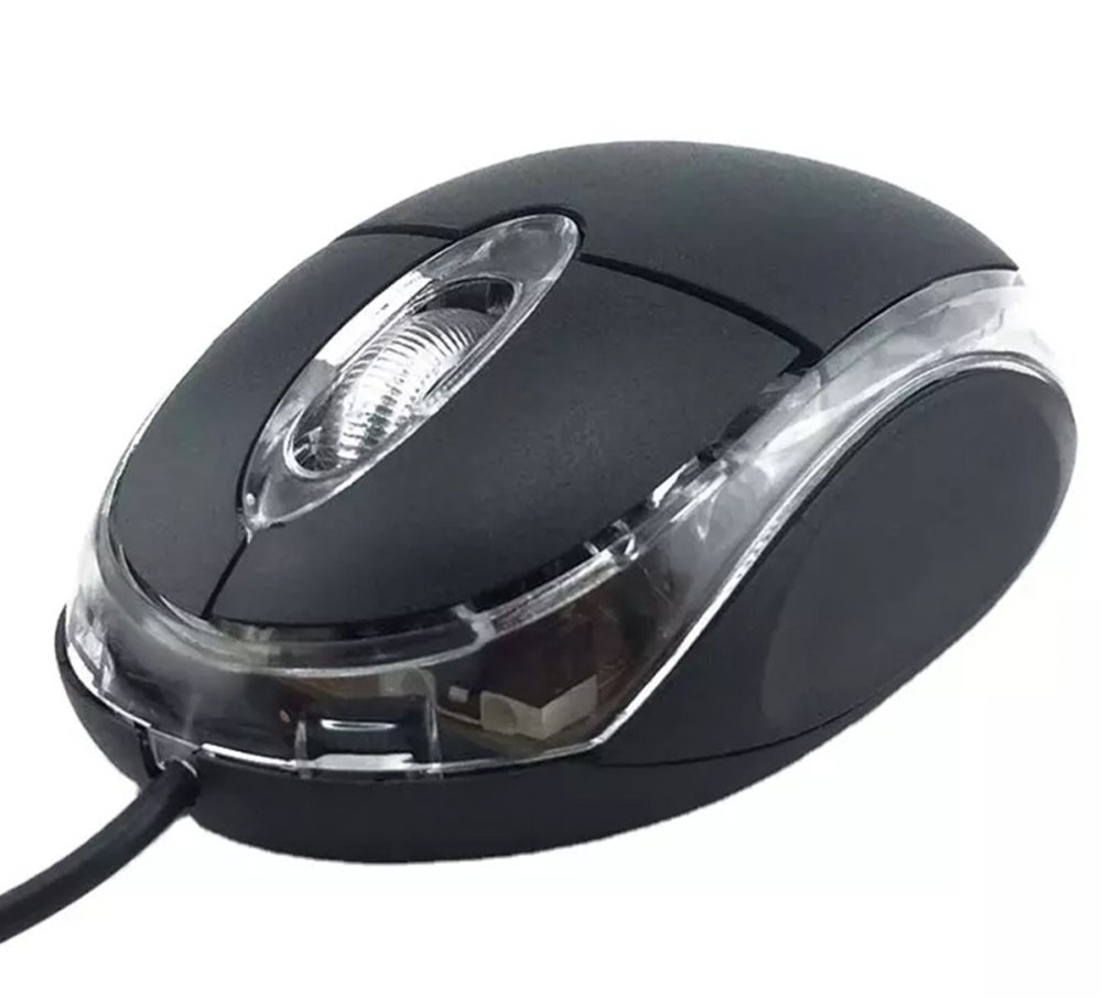 Мини проводная оптическая мышь USB, чёрная (0)