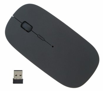 Беспроводная оптическая мышь SLIM 1600 DPI с USB-ресивером, черная
