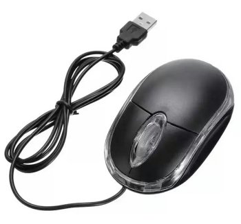 Мини проводная оптическая мышь USB, чёрная