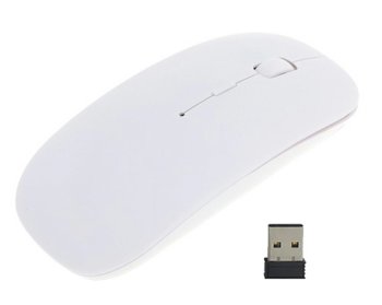 Беспроводная оптическая мышь Slim 1600 DPI, белая