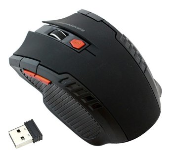 Беспроводная оптическая игровая мышь 1600 DPI, чёрная