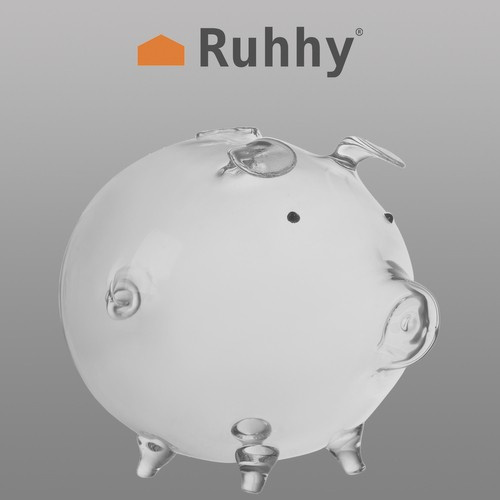 Прозрачная стеклянная копилка свинка Ruhhy 22588 (1)
