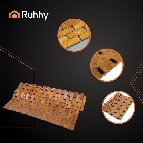 Противоскользящий бамбуковый коврик для ванной Ruhhy 26048, 80x50 см (2)