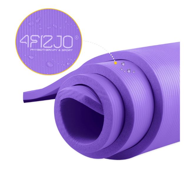 4Fizjo Коврик для Йоги Фитнеса Спорта NBR 180x60x1см, Фиолетовый | Foam Fitness... (4)
