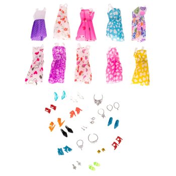 Одежда Обувь Аксессуары для Кукол Набор 43 шт. | Dolls Clothes Shoes Accessories Set