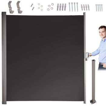 Боковая террасная маркиза LUARO, выдвижная 180 x 400 см, серая