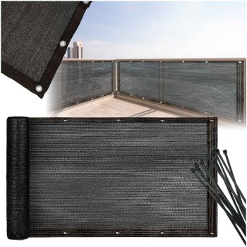 Балконная защита из затемняющей ПВХ сетки 105x700 см, 150г/м2, UV, с...