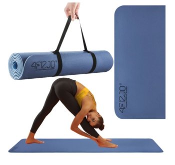 4Fizjo Коврик для йоги фитнеса упражнений TPE 180x60x0.6cm, Синий | Foam Fitness Yoga Exercise Mat