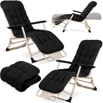 Складной садовый шезлонг с подушкой Sofotel ChillWell, набор из 2 шт., черный