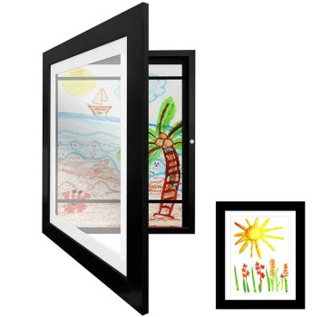 Фоторамка, рамочка для фотографий и детских рисунков, формат А4, Чёрная | Photo Frame