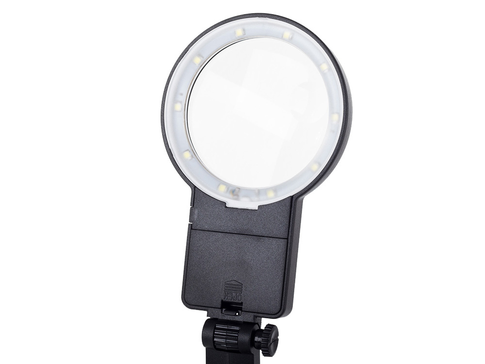 Держатель Третья рука с лупой и 10 LED подсветкой для пайки 25x (3)