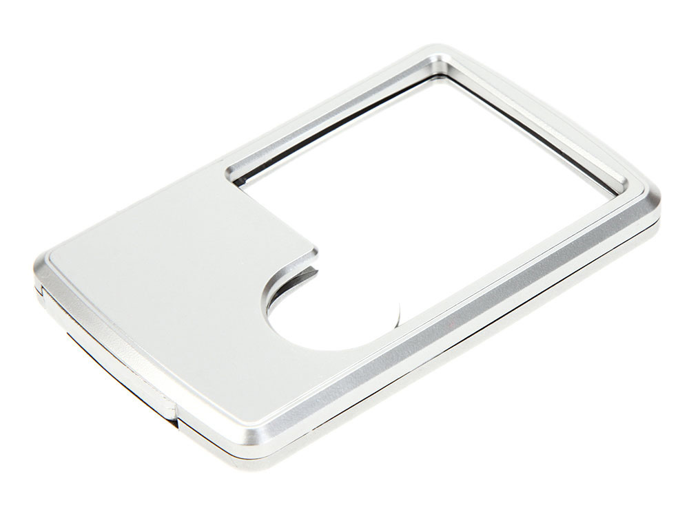 Карманная ювелирная лупа с LED подсветкой 3x 6x, серебристая (0)