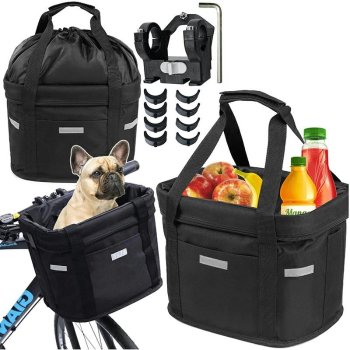 Складная велосипедная корзина на руль, съемная сумка для покупок