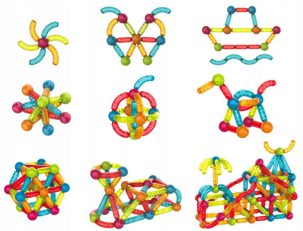 Магнитный конструктор светящийся 52 детали (4)