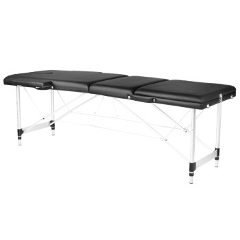 Складной стол, кушетка для массажа ALUMINUM COMFORT 3 секции, чёрный