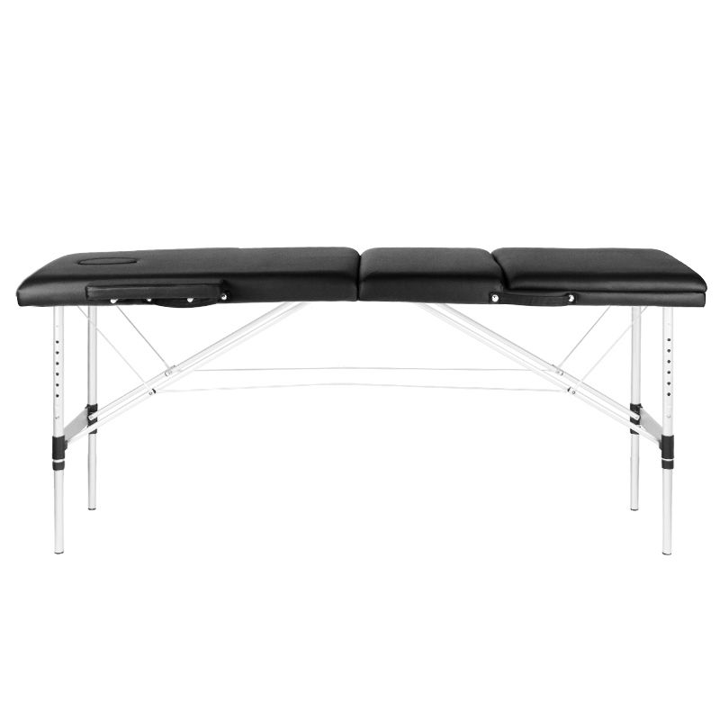 Складной стол, кушетка для массажа ALUMINUM COMFORT 3 секции, чёрный (1)