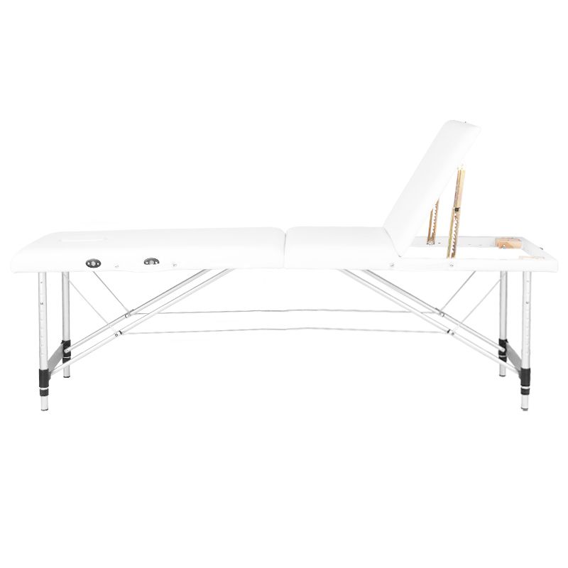 Складной стол, кушетка для массажа ALUMINUM COMFORT 3 секции, белый (1)
