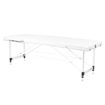 Складной стол, кушетка для массажа ALUMINUM COMFORT 3 секции, белый
