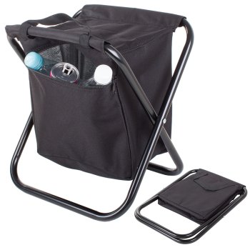Складной рыболовный стул с термосумкой, черный