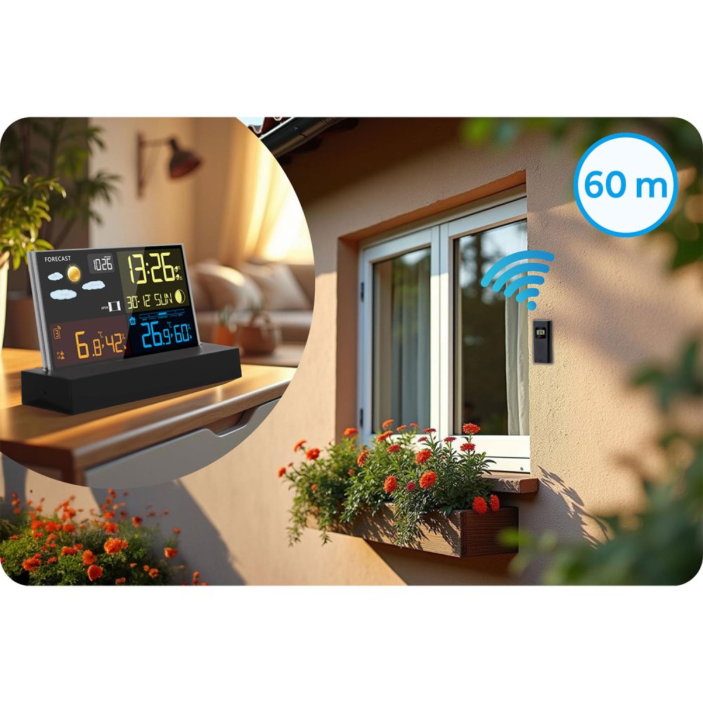 Berdsen Чёрная метеостанция с дисплеем BD-912 - прогноз погоды для дома (3)