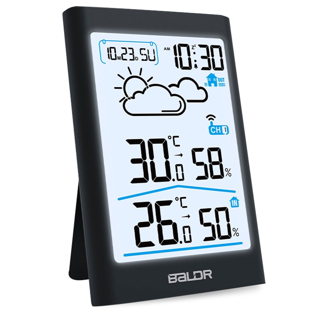 BALDR Чёрная погодная станция с дисплеем BD-911 для точного прогноза... (1)