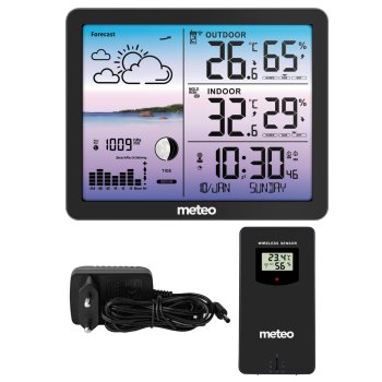 Беспроводная метеостанция METEO SP107 с внешним датчиком, черная