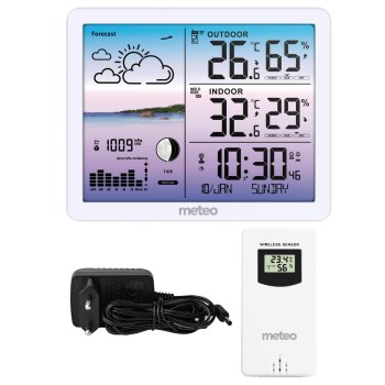 Домашняя метеостанция METEO SP107 с беспроводным датчиком, белая