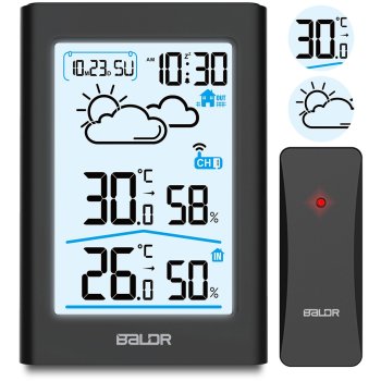 BALDR Чёрная погодная станция с дисплеем BD-911 для точного прогноза...