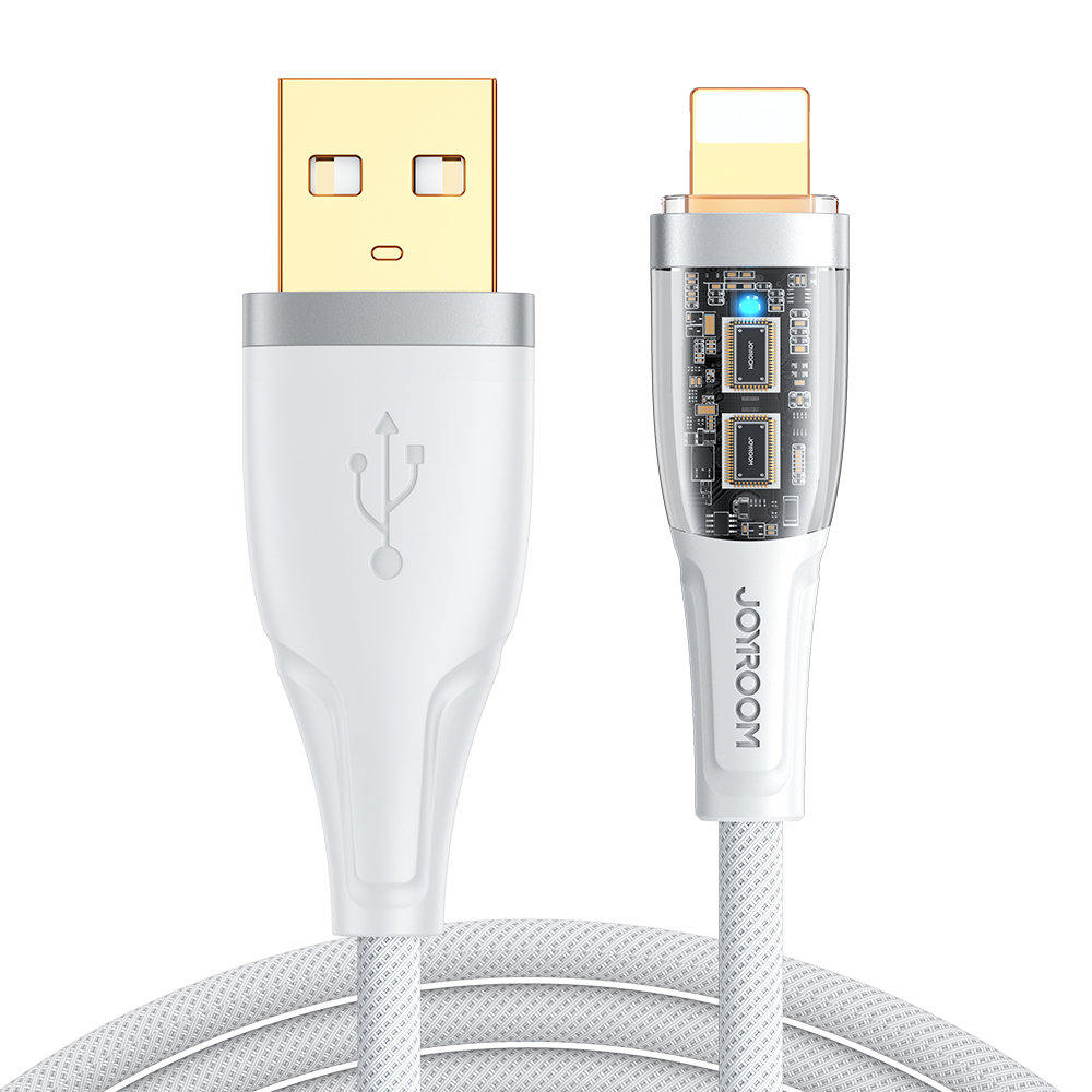Joyroom fast charging cable with smart switch USB-A - Lightning 2.4A 1.2m white (S-UL012A3) (0)