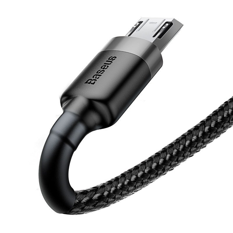 Кабель Micro USB Baseus Cafule 2.4A 1м Серый/Черный (3)