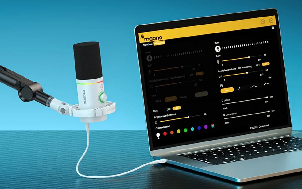 Динамический микрофон Maono PD200x (белый) | Dynamic Microphone (2)