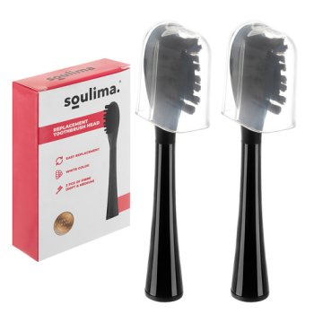 Насадки для звуковой зубной щетки Soulima X800 2 шт. Soft и Medium, черные