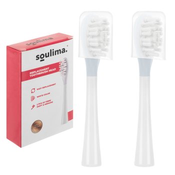 Насадки для звуковой зубной щетки 2 шт Soulima 26929, белые