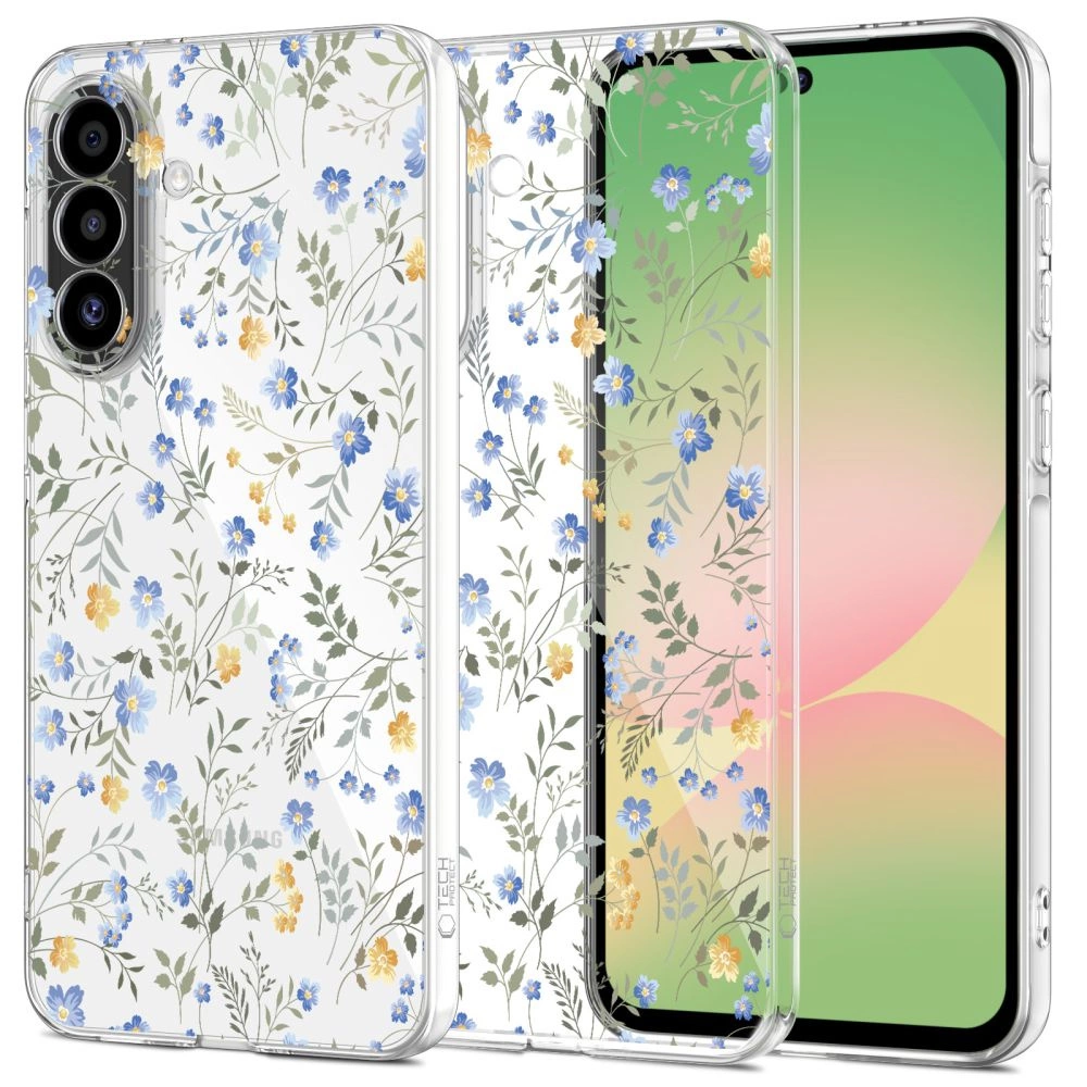 Samsung Galaxy A56 ( SM-A566B / DS ) Tech-Protect FlexAir+ Cover Case, Colorful Flowers | Чехол Кабура для Телефона Кейс