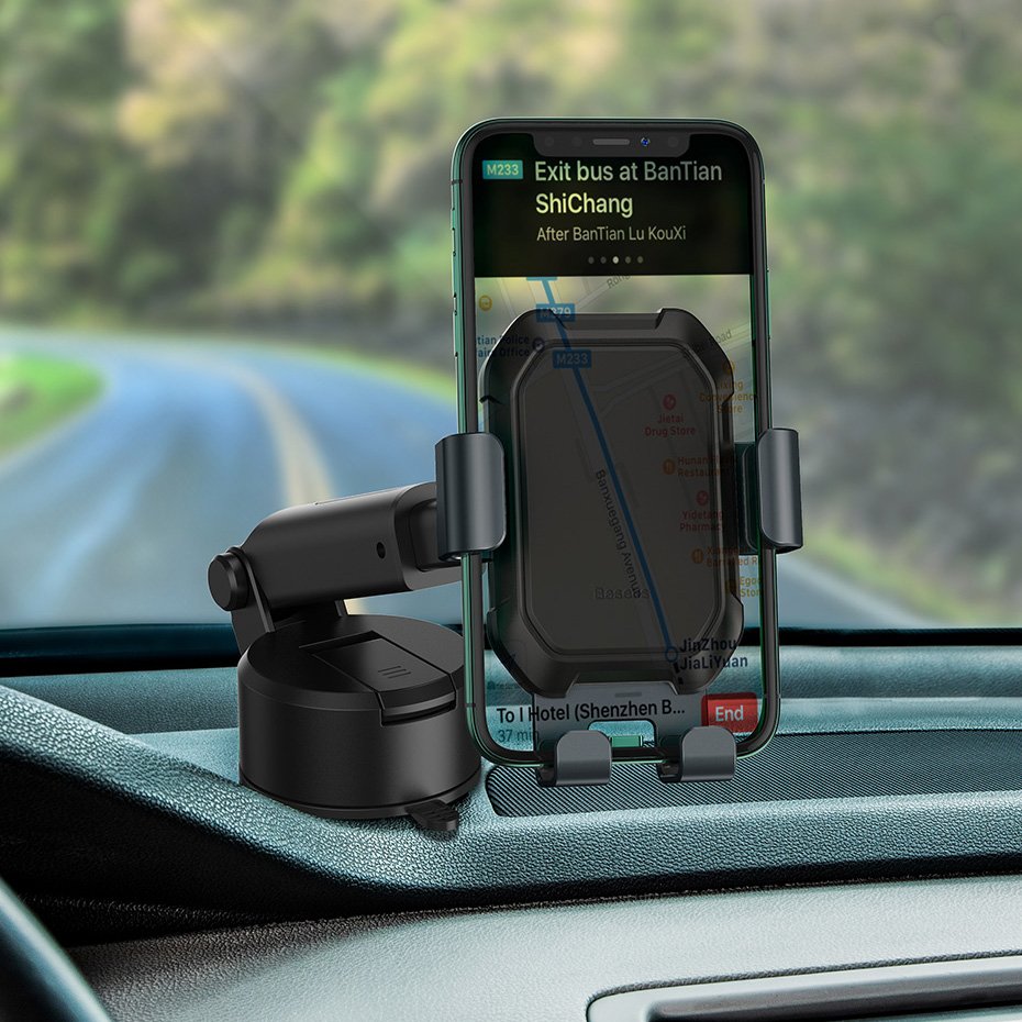 Baseus Gravity Car Mount Dashboard Windshield Phone Bracket Holder, Black | Автомобильный... (4)