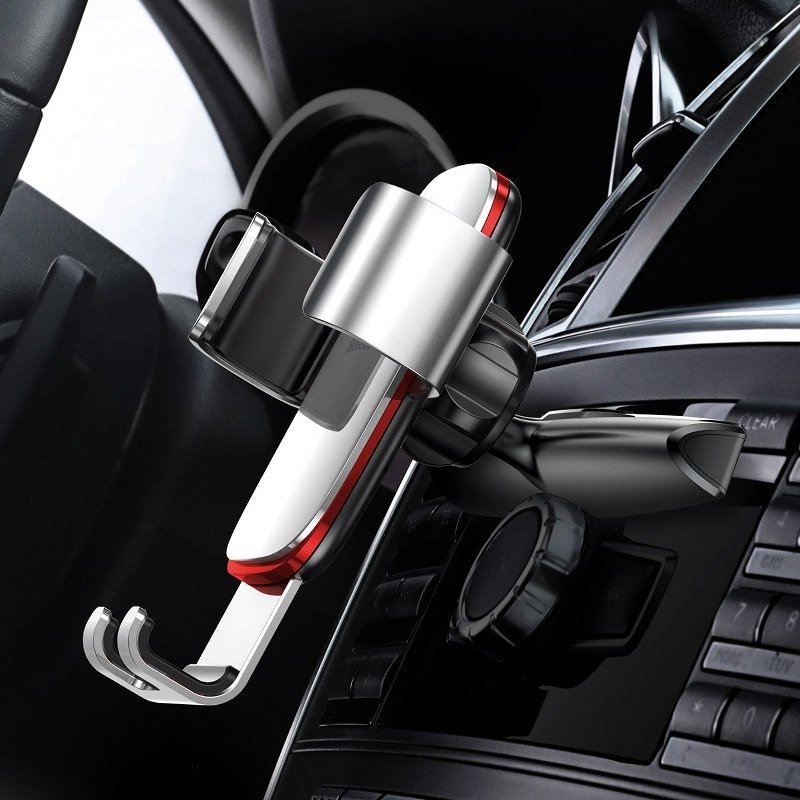 Baseus Metal Age Gravity Car Mount Air Vent Phone Bracket Holder for CD Slot, Silver | Автомобильный... (1)