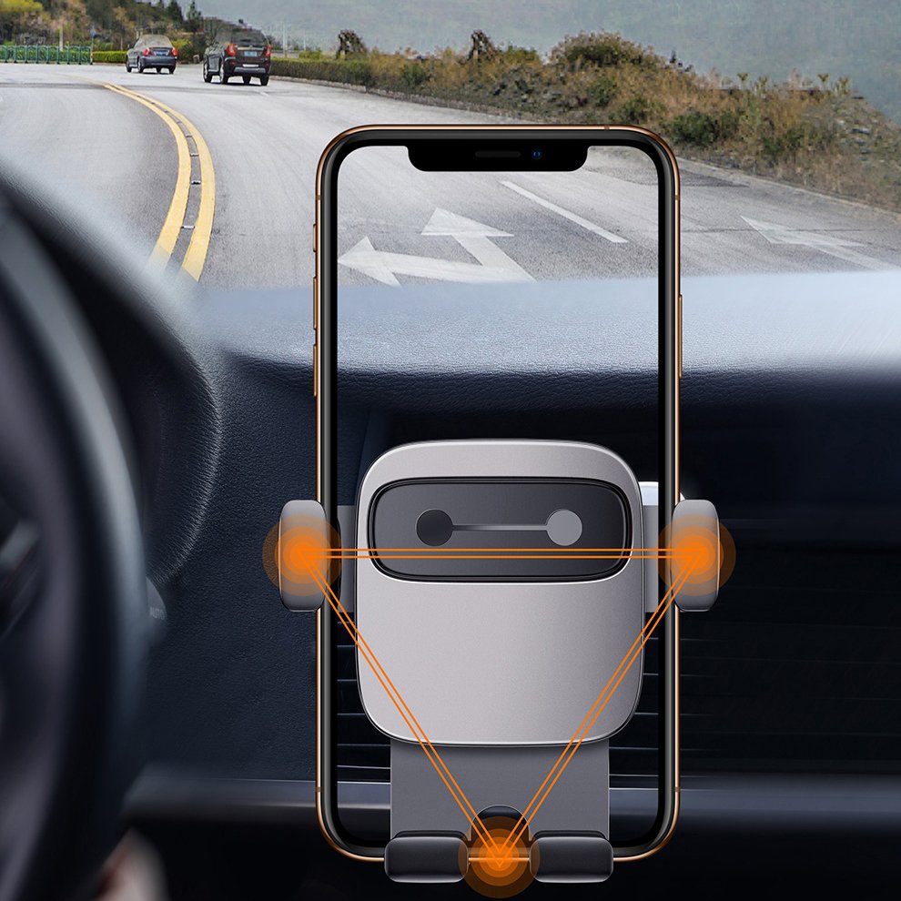 Baseus Cube Gravity Car Mount Air Vent Phone Bracket Holder, Black | Автомобильный Держатель... (7)