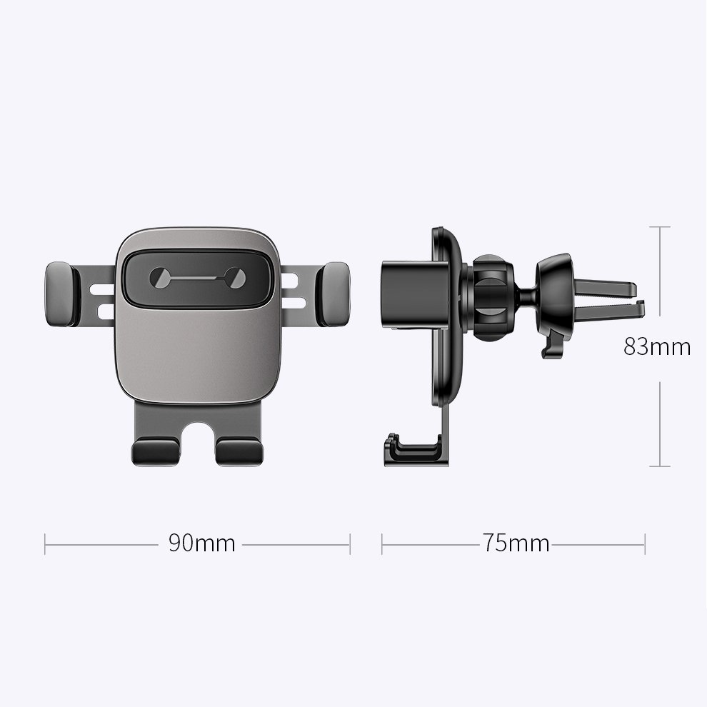 Baseus Cube Gravity Car Mount Air Vent Phone Bracket Holder, Black | Автомобильный Держатель... (8)
