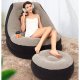 Надувное велюровое кресло с подставкой для ног 130x99x76 см INTEX 68564