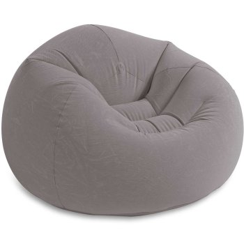 Надувное кресло пуф INTEX 68579, серый