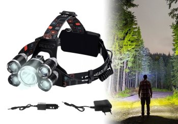 Перезаряжаемый Налобный Фонарь Прожектор на Голову 5 x LED T6 CREE |...