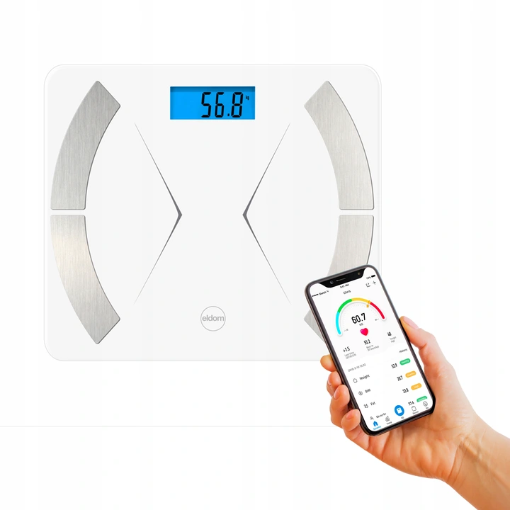 Умные напольные весы Eldom TWO500 с Bluetooth, белые (0)