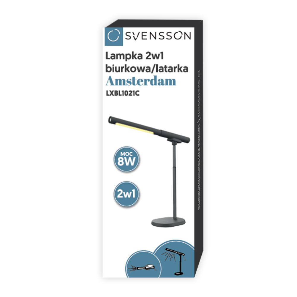 Настольная лампа-фонарь 2в1 Svensson AMSTERDAM, магнитная, съемная, 8Вт,... (2)
