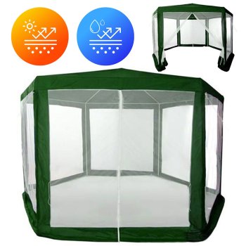 Садовый шатер палатка с москитной сеткой 2x2x2 м MultiGarden, зеленый
