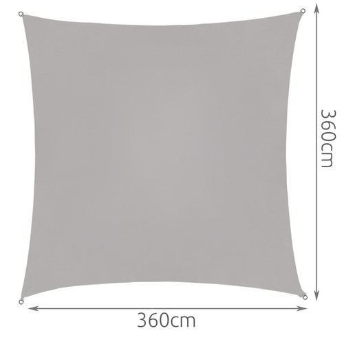 Тент-парус теневой навес от солнца и дождя 3.6 x 3.6 м, серый (0)