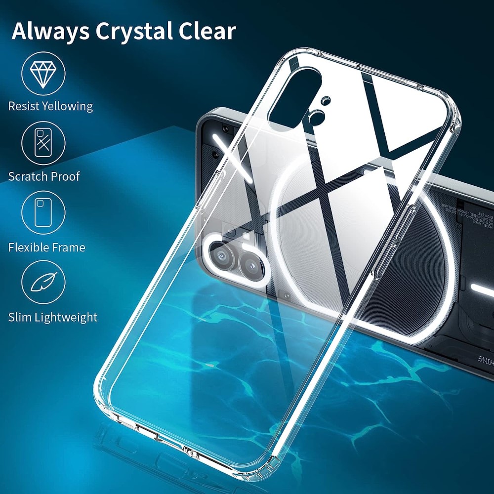 Nothing Phone 2 Anti-slip 4 Corners Shockproof Cover Case, Transparent | Чехол Кейс Обложка... (4)